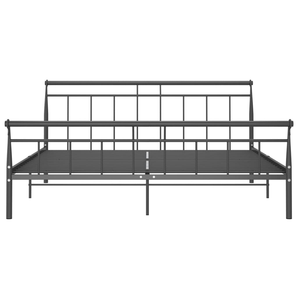 vidaXL Bed Frame without Mattress Black Metal 200x200 cm