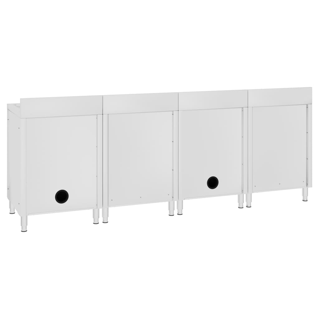 vidaXL Commercial Kitchen Sink Cabinet 240x60x96 cm Stainless Steel