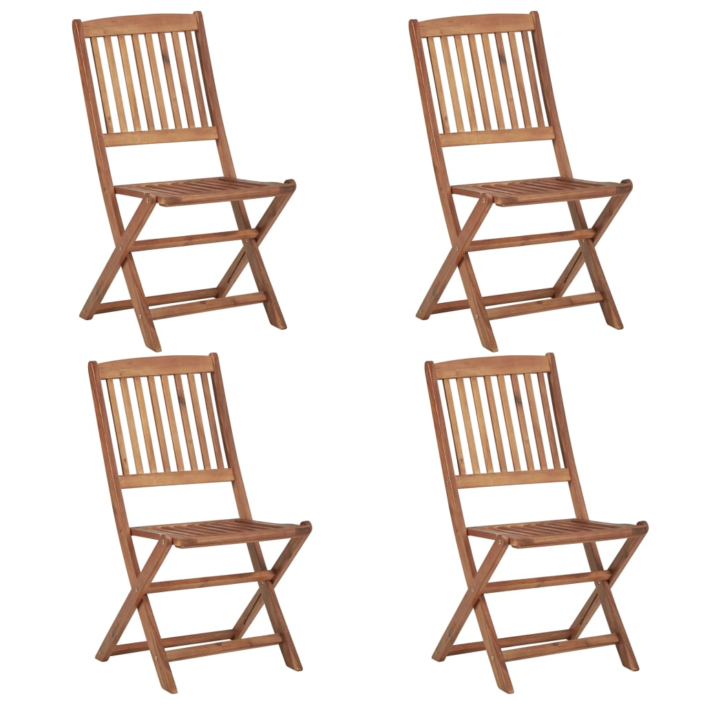 Outdoor Chair | Set of 4 | Natural Wood | Solid Acacia Wood | Standard