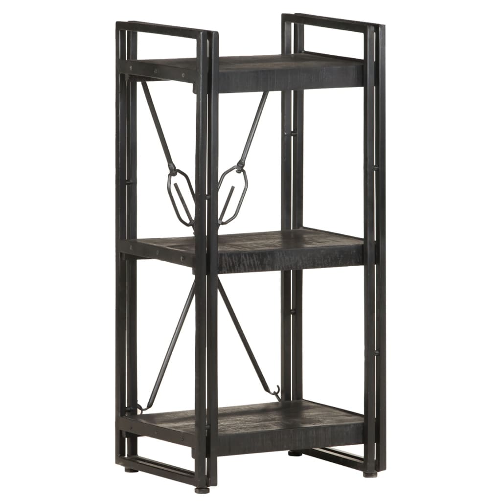 Bookcase | Black | Solid mango wood and powder-coated steel | Medium