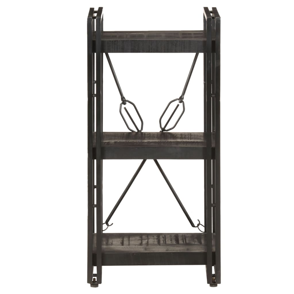 Bookcase | Black | Solid mango wood and powder-coated steel | Medium