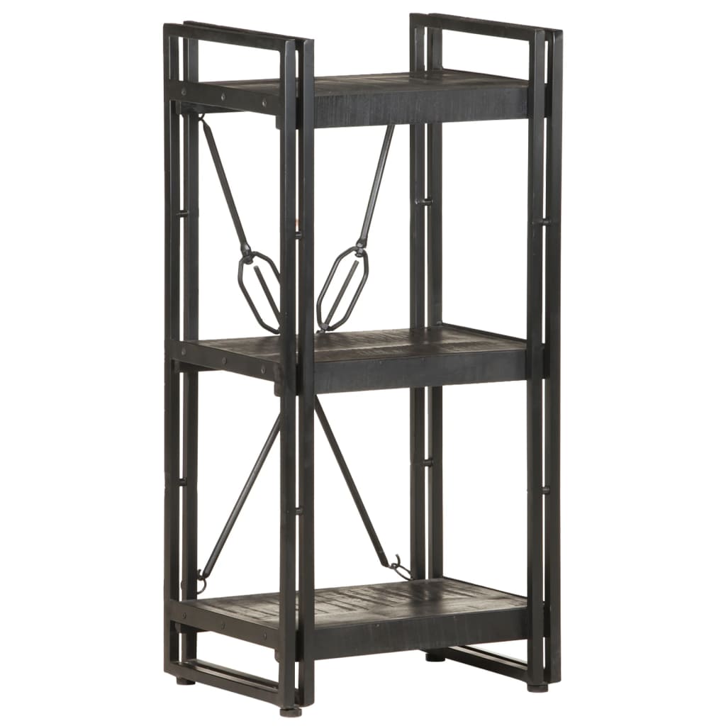 Bookcase | Black | Solid mango wood and powder-coated steel | Medium