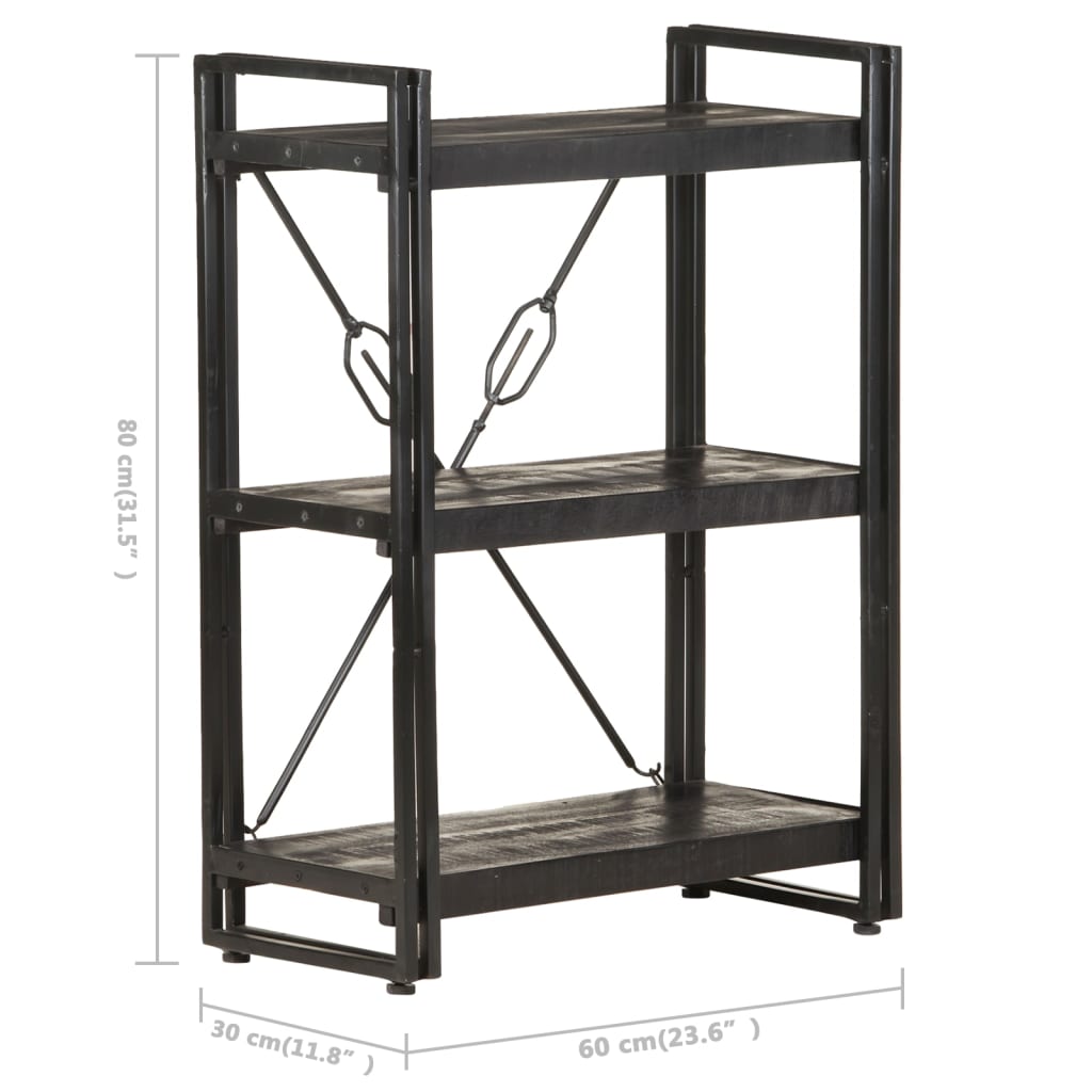 Bookcase | Black | Solid Mango Wood | Medium | Shelving | Bookcase