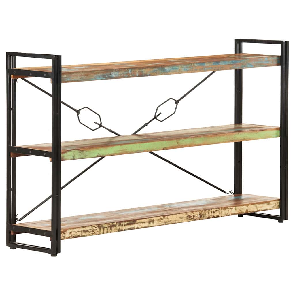 3-Tier Bookcase 140x30x80 cm Solid Reclaimed Wood