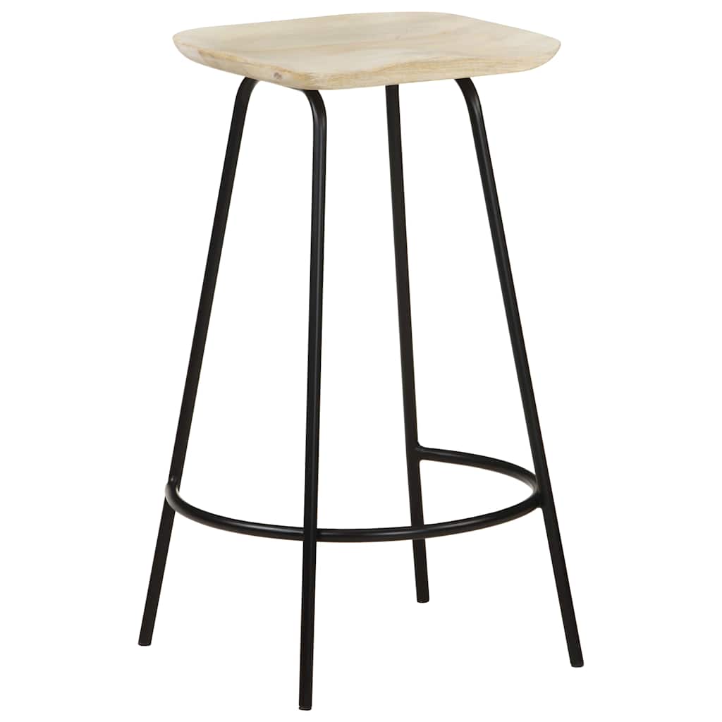 Bar Stools 2 pcs Solid Mango Wood