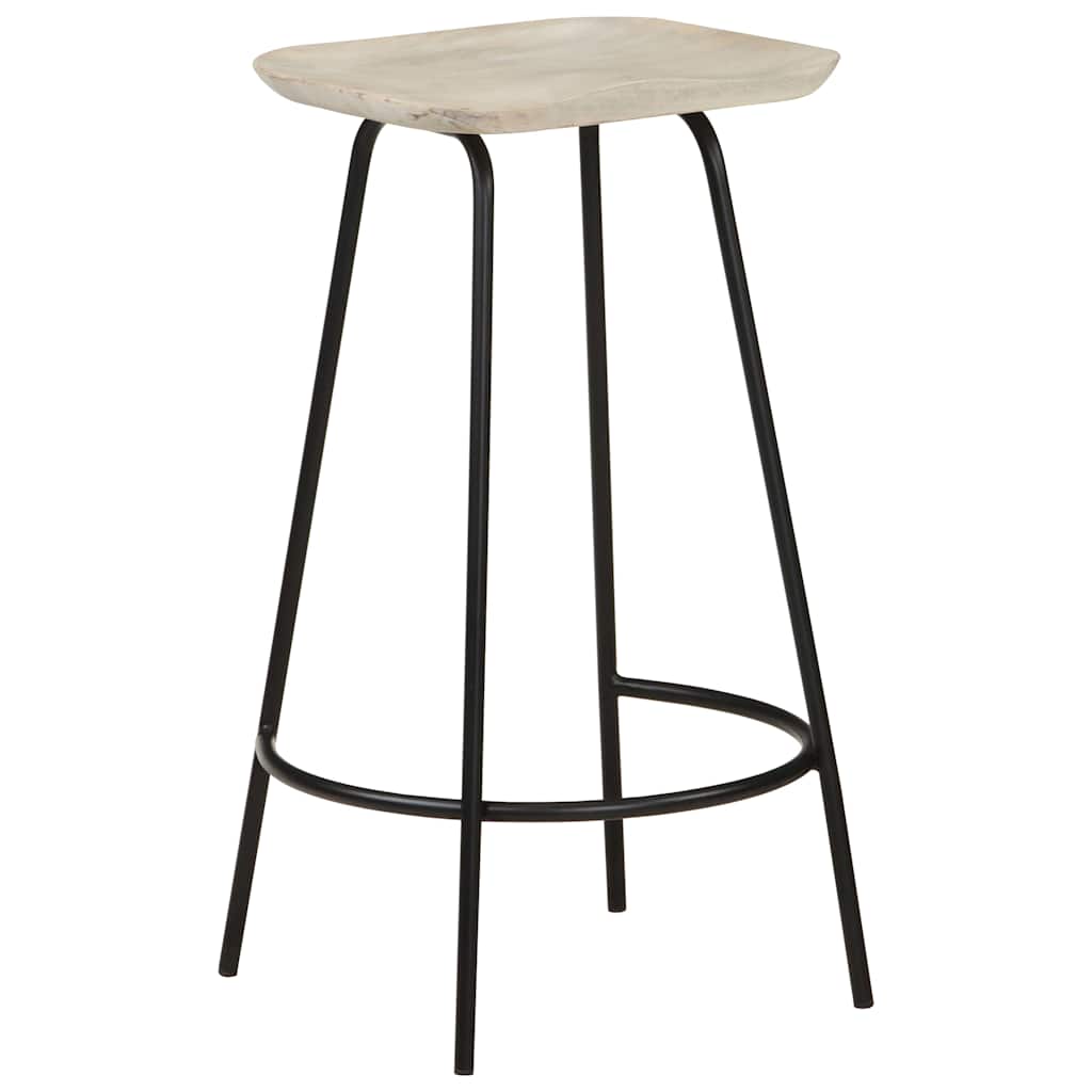 Bar Stools 2 pcs Solid Mango Wood