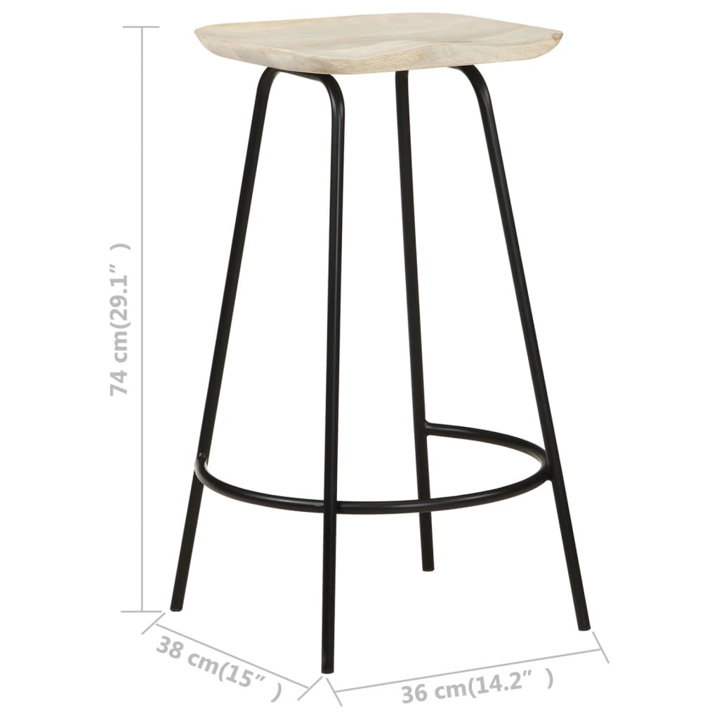 vidaXL Bar Stools 4 pcs Solid Mango Wood