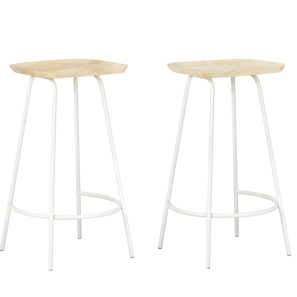 vidaXL Bar Stools 2 pcs Solid Mango Wood