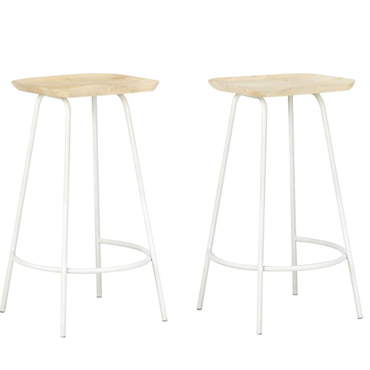 vidaXL Bar Stools 2 pcs Solid Mango Wood