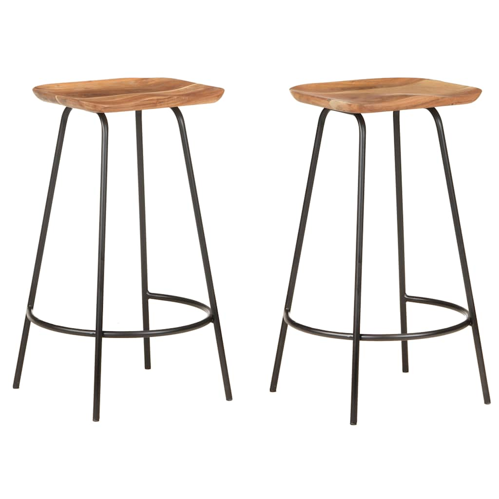 vidaXL Bar Stools 2 pcs Solid Acacia Wood