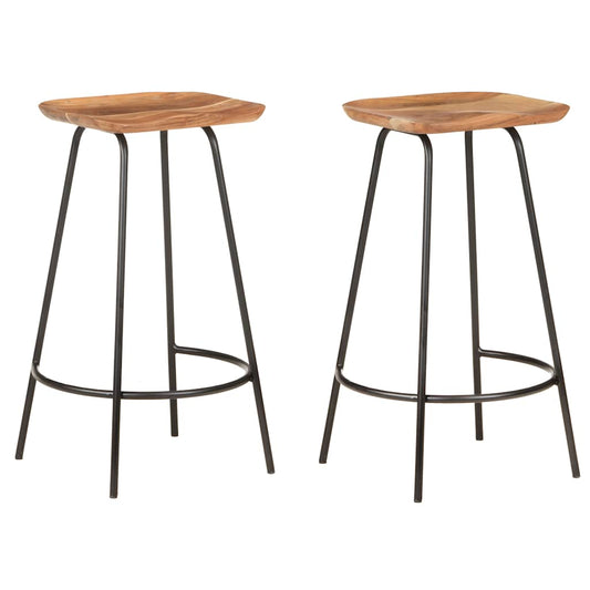 vidaXL Bar Stools 2 pcs Solid Acacia Wood