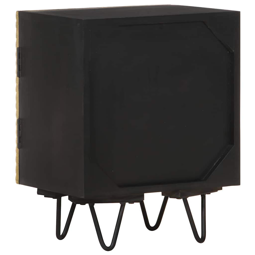 322680 vidaXL Bedside Cabinet with Brass Front 40x30x50 cm Solid Mango Wood