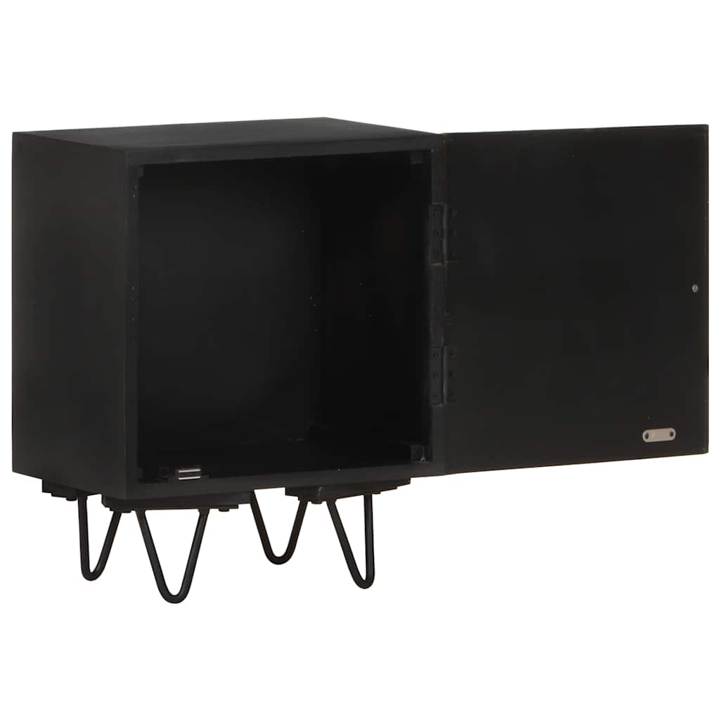 322680 vidaXL Bedside Cabinet with Brass Front 40x30x50 cm Solid Mango Wood