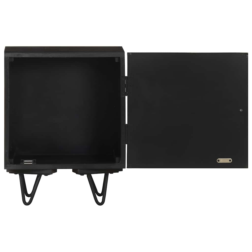 322680 vidaXL Bedside Cabinet with Brass Front 40x30x50 cm Solid Mango Wood