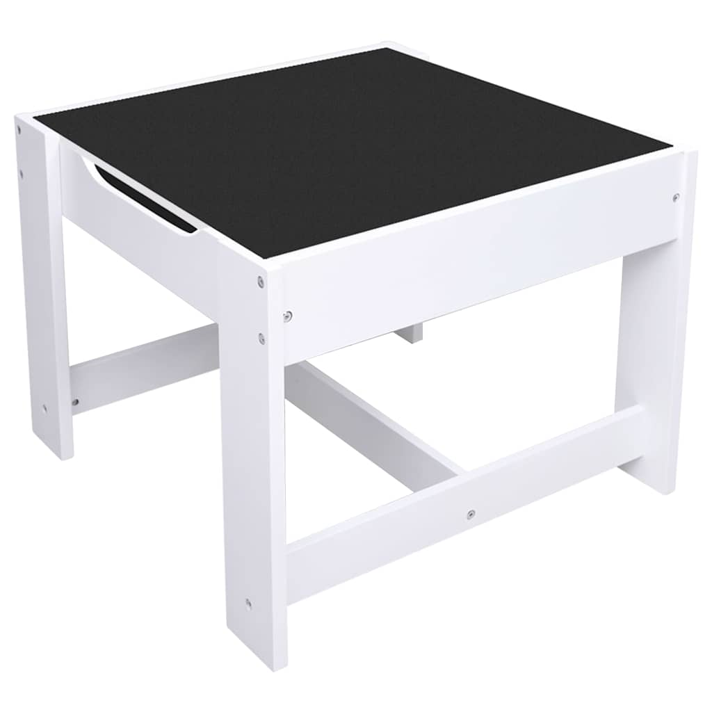 80283 vidaXL Children's Table with 2 Chairs White MDF