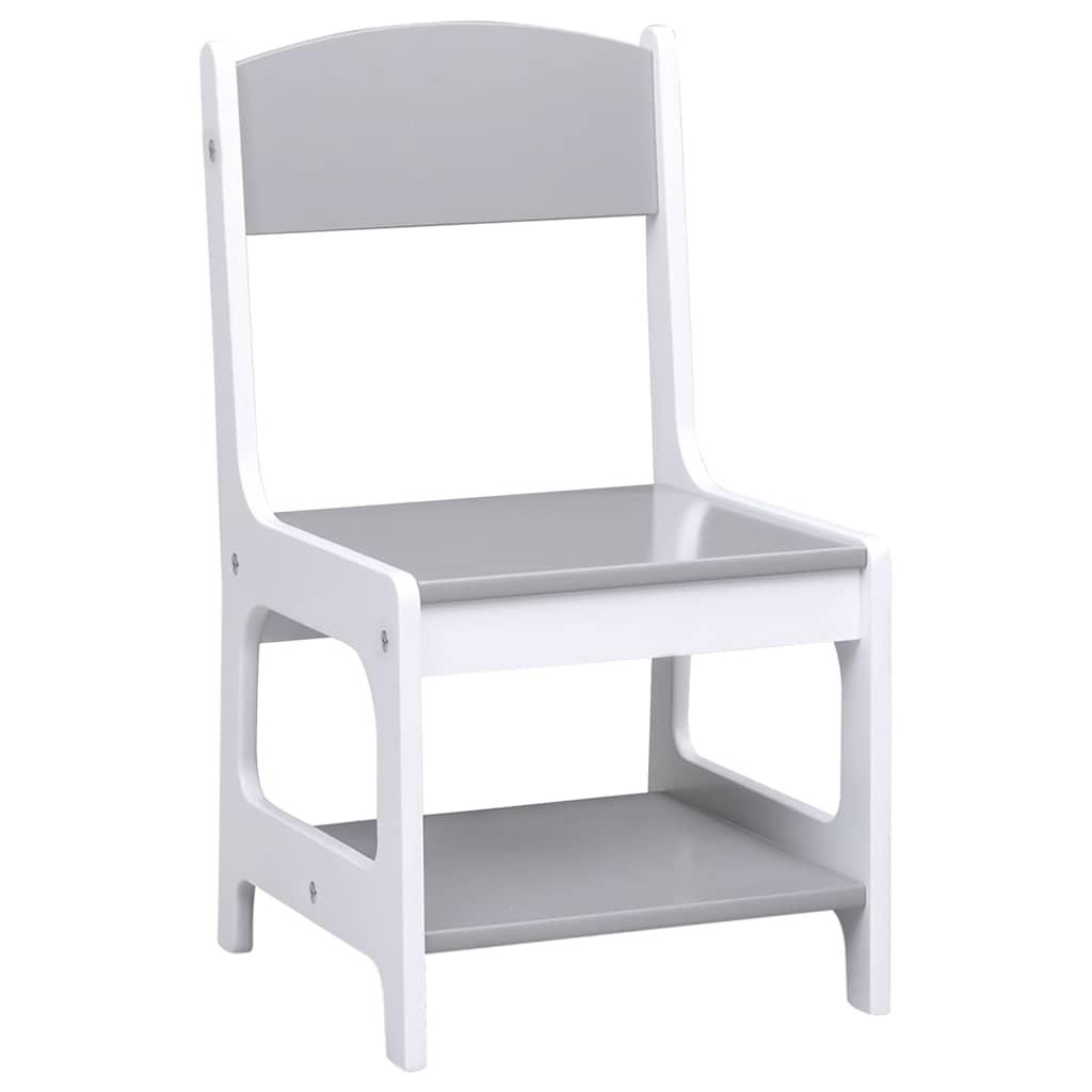 80283 vidaXL Children's Table with 2 Chairs White MDF