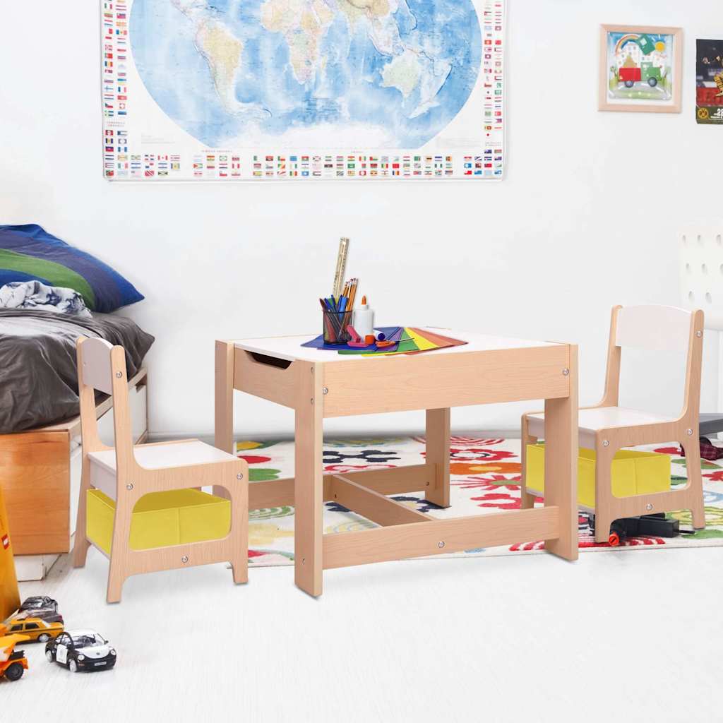 80284 vidaXL Children's Table with 2 Chairs MDF