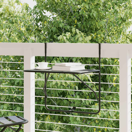 325924 vidaXL Balcony Table Black 60x40 cm Steel