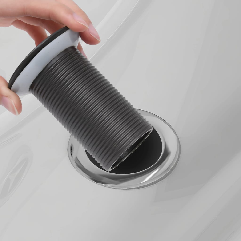 vidaXL Push Drain without Overflow Function Grey 6.4x6.4x9.1 cm