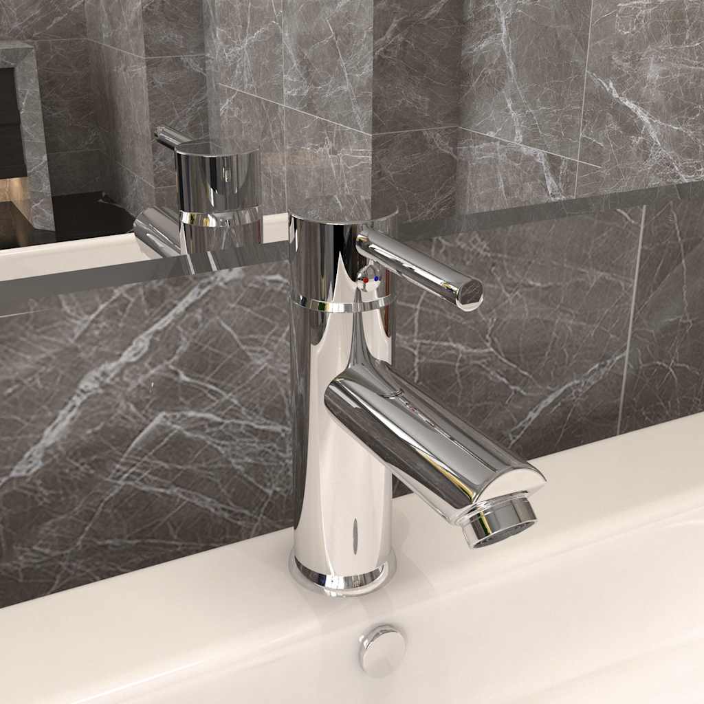 149065 vidaXL Bathroom Basin Faucet Chromed Finish 130x176 mm