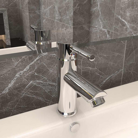 149065 vidaXL Bathroom Basin Faucet Chromed Finish 130x176 mm