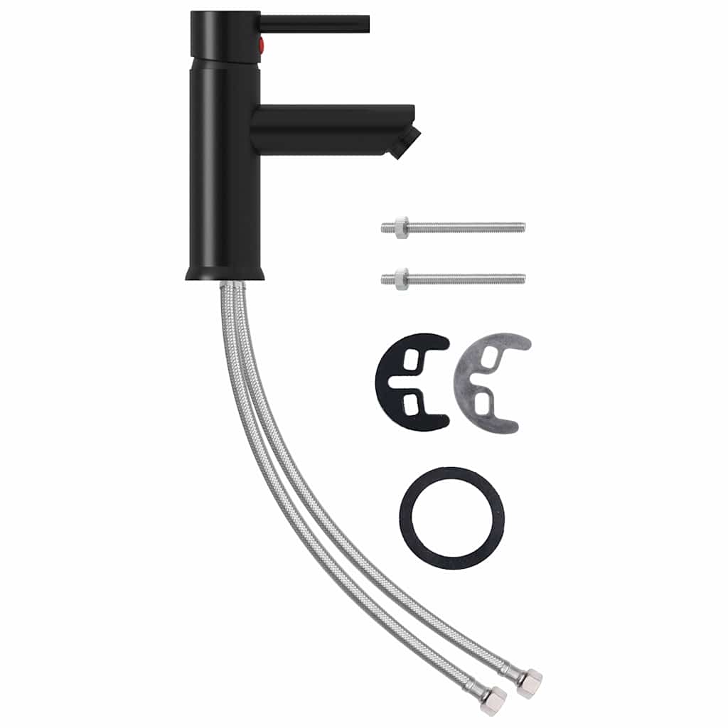 149066 vidaXL Bathroom Basin Faucet Black 130x176 mm