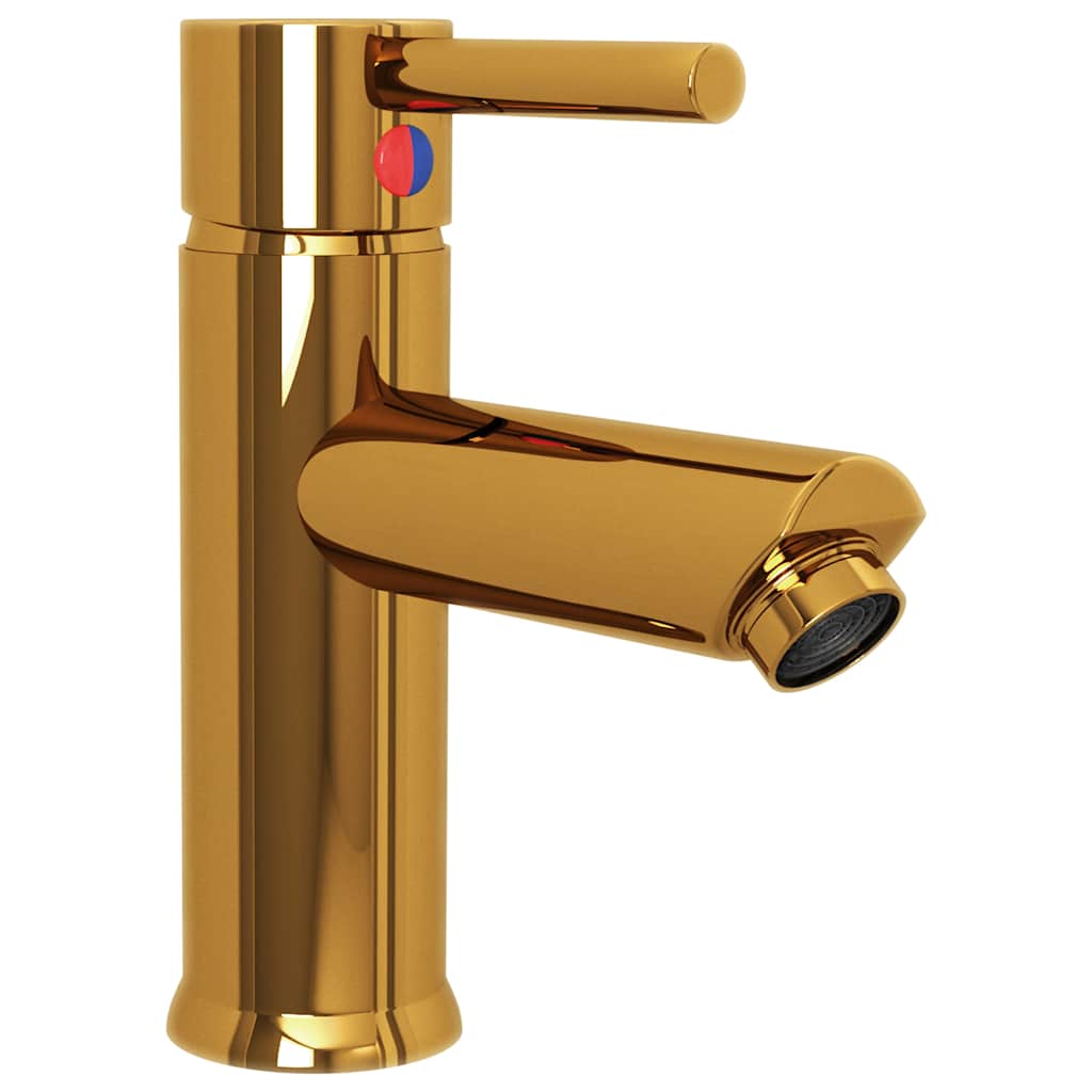 149067 vidaXL Bathroom Basin Faucet Gold 130x176 mm