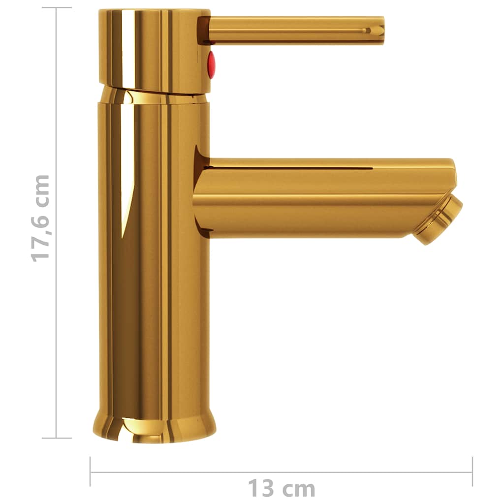 149067 vidaXL Bathroom Basin Faucet Gold 130x176 mm