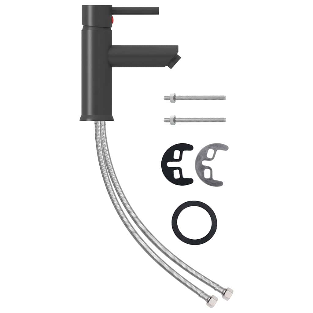 149068 vidaXL Bathroom Basin Faucet Grey 130x176 mm