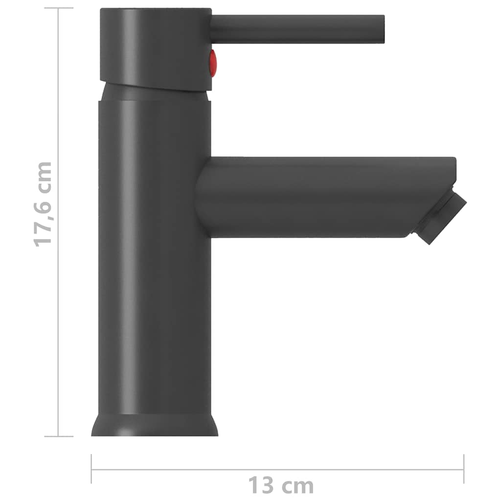 149068 vidaXL Bathroom Basin Faucet Grey 130x176 mm