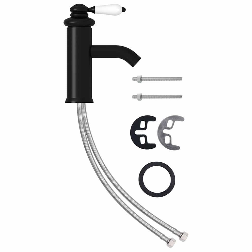 149071 vidaXL Bathroom Basin Faucet Black 130x180 mm