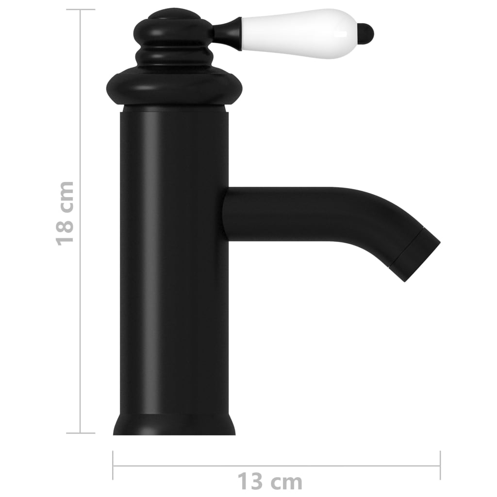 149071 vidaXL Bathroom Basin Faucet Black 130x180 mm