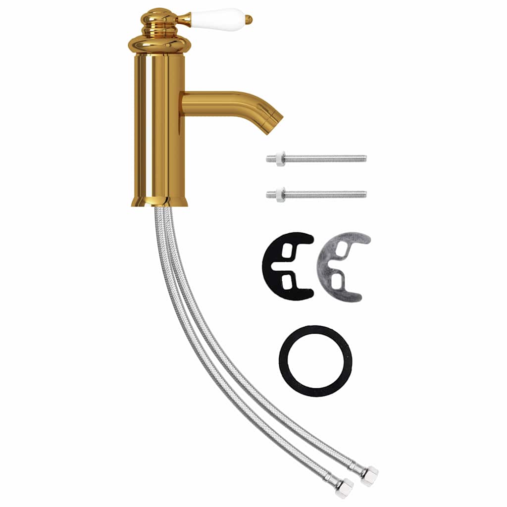 149072 vidaXL Bathroom Basin Faucet Gold 130x180 mm