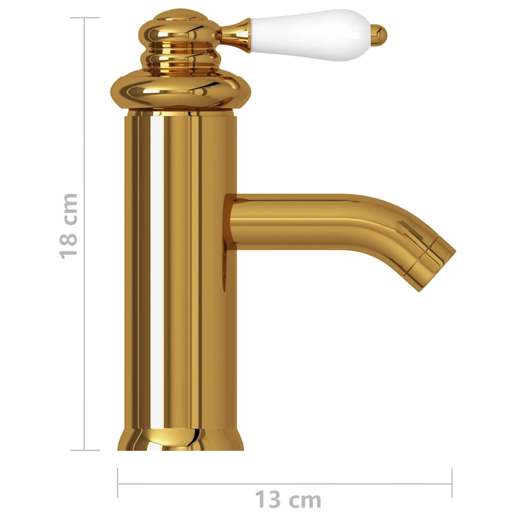 149072 vidaXL Bathroom Basin Faucet Gold 130x180 mm