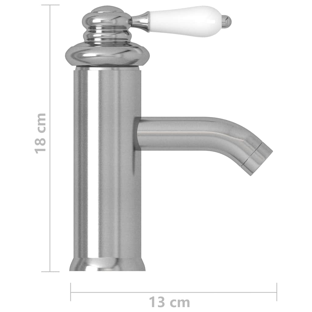 149074 vidaXL Bathroom Basin Faucet Silver 130x180 mm