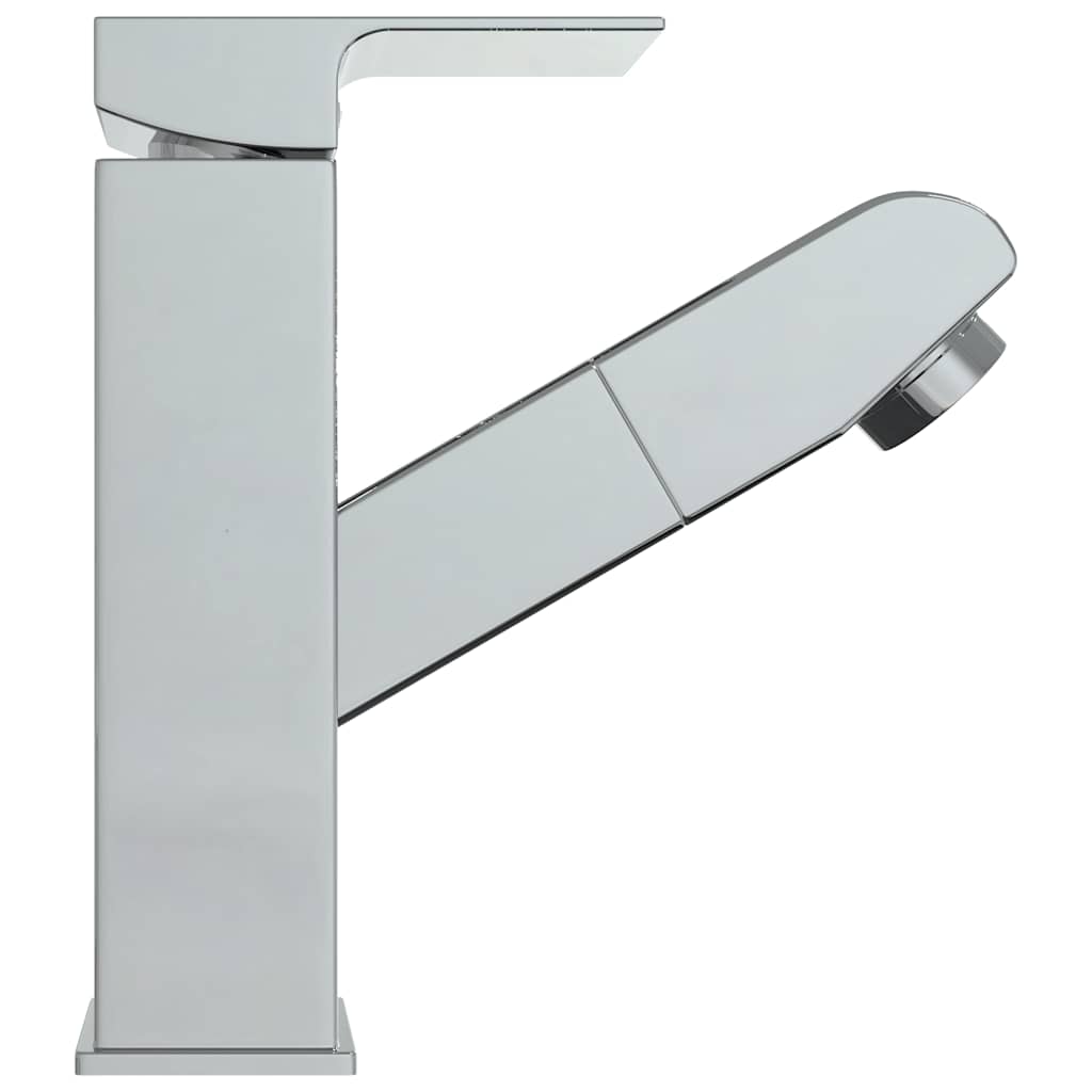 149075 vidaXL Bathroom Basin Faucet with Pull-out Function Chromed Finish 157x172 mm