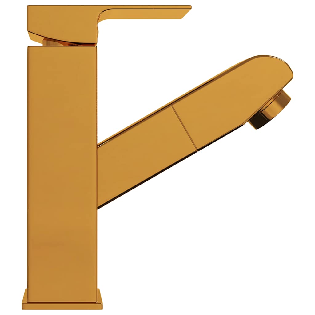 149077 vidaXL Bathroom Basin Faucet with Pull-out Function Gold 157x172 mm