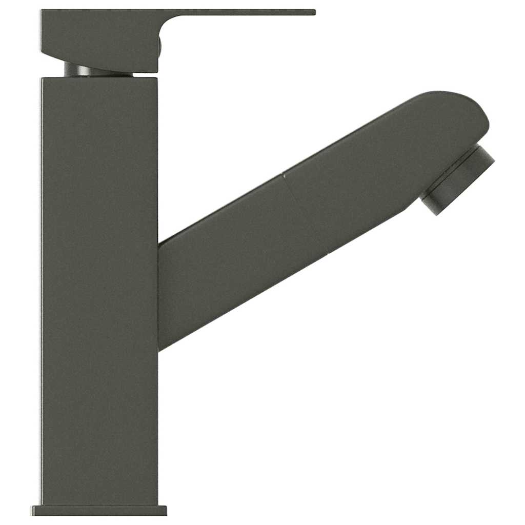 149078 vidaXL Bathroom Basin Faucet with Pull-out Function Grey 157x172 mm