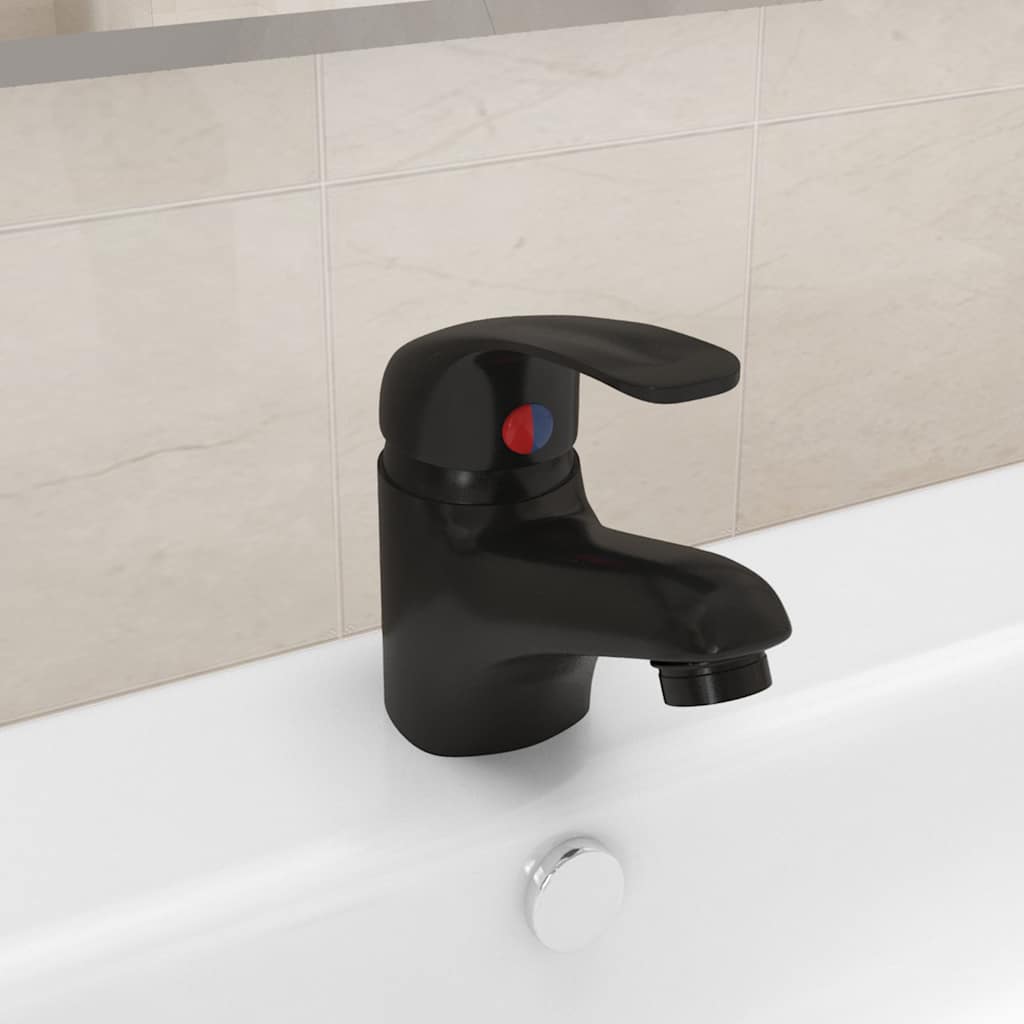 149080 vidaXL Basin Mixer Tap Black 13x10 cm