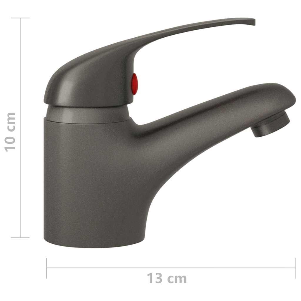 149082 vidaXL Basin Mixer Tap Grey 13x10 cm