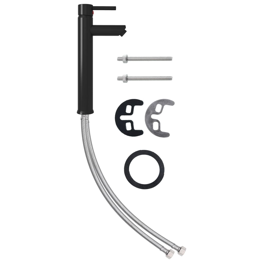 149088 vidaXL Bathroom Mixer Tap Black 12x30 cm
