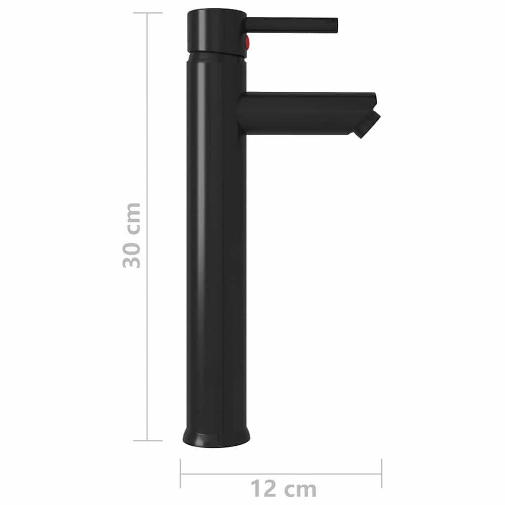 149088 vidaXL Bathroom Mixer Tap Black 12x30 cm