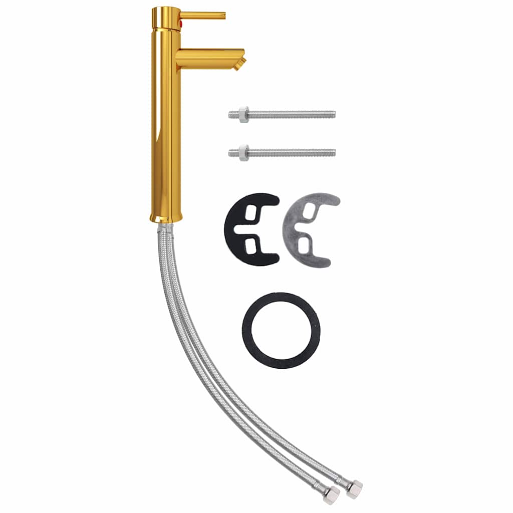 149089 vidaXL Bathroom Mixer Tap Gold 12x30 cm