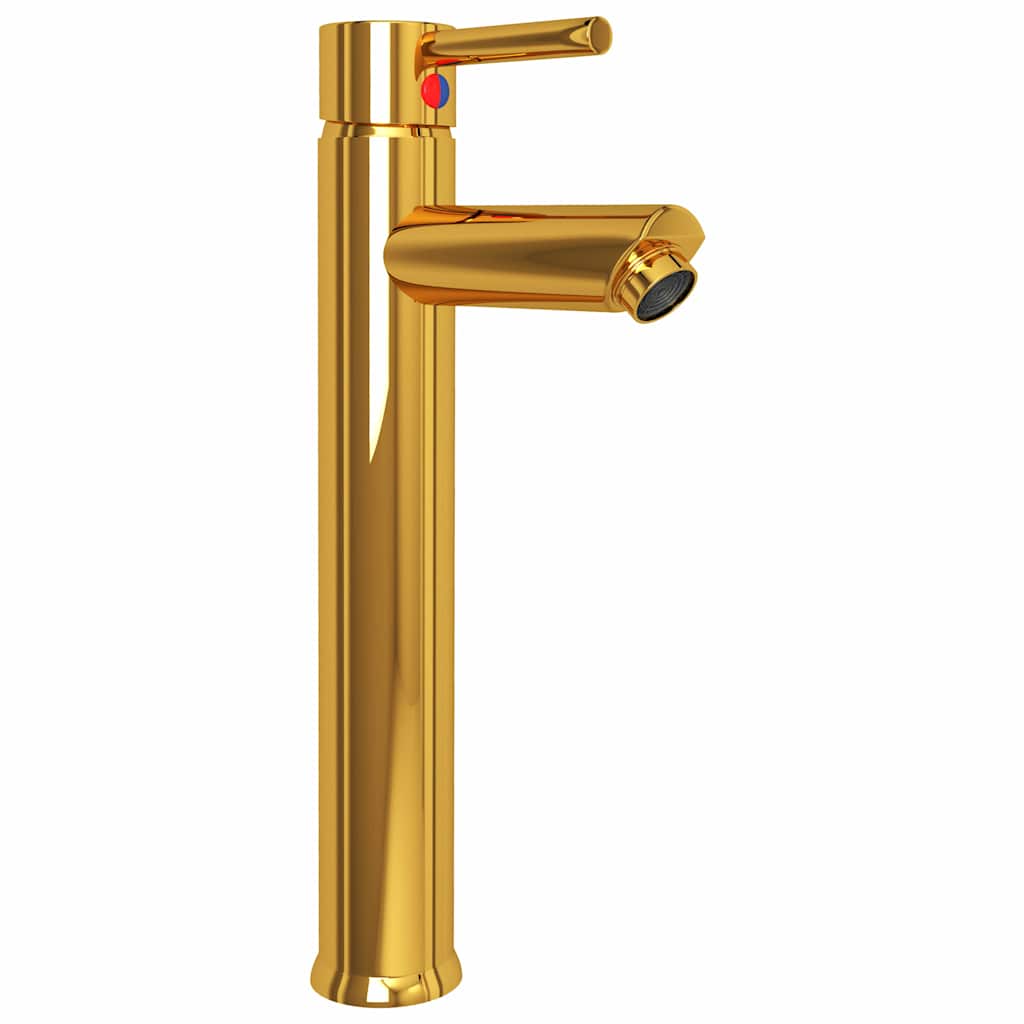 149089 vidaXL Bathroom Mixer Tap Gold 12x30 cm