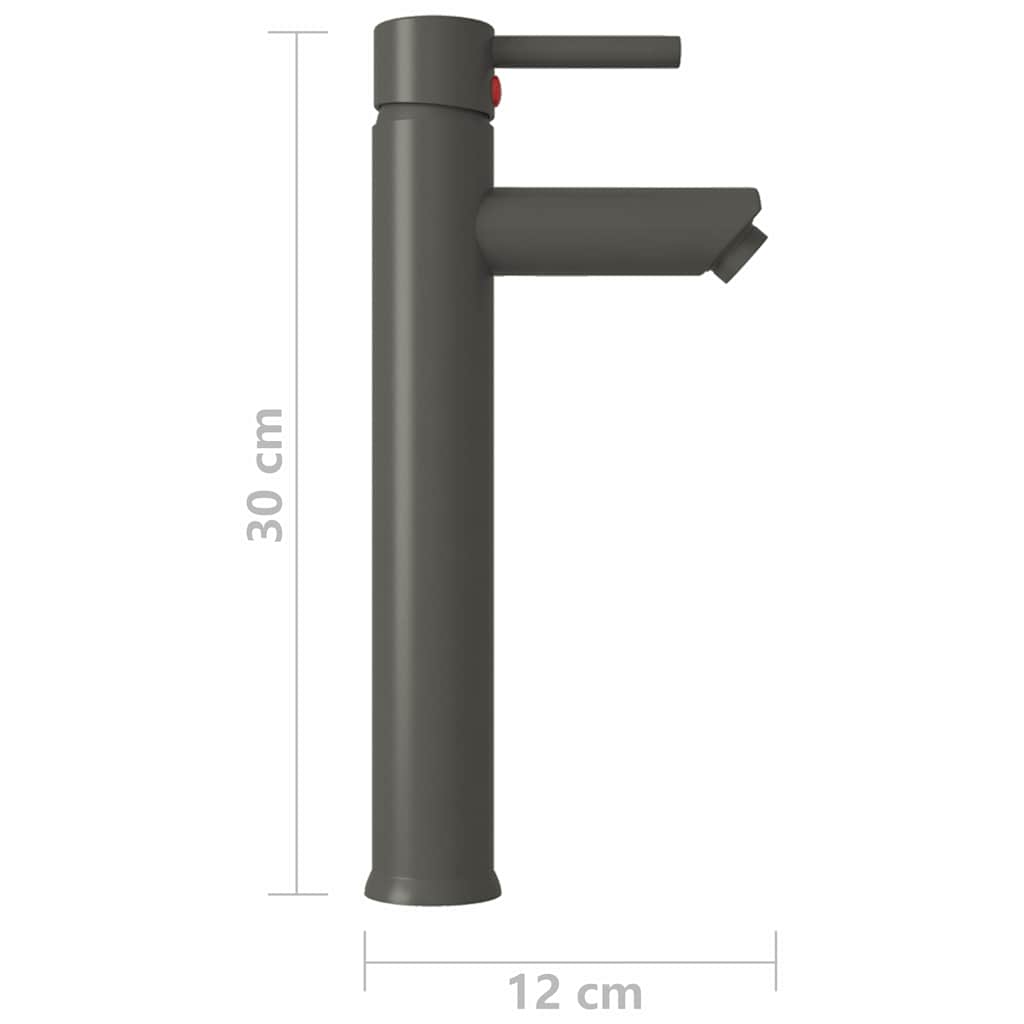 149090 vidaXL Bathroom Mixer Tap Grey 12x30 cm