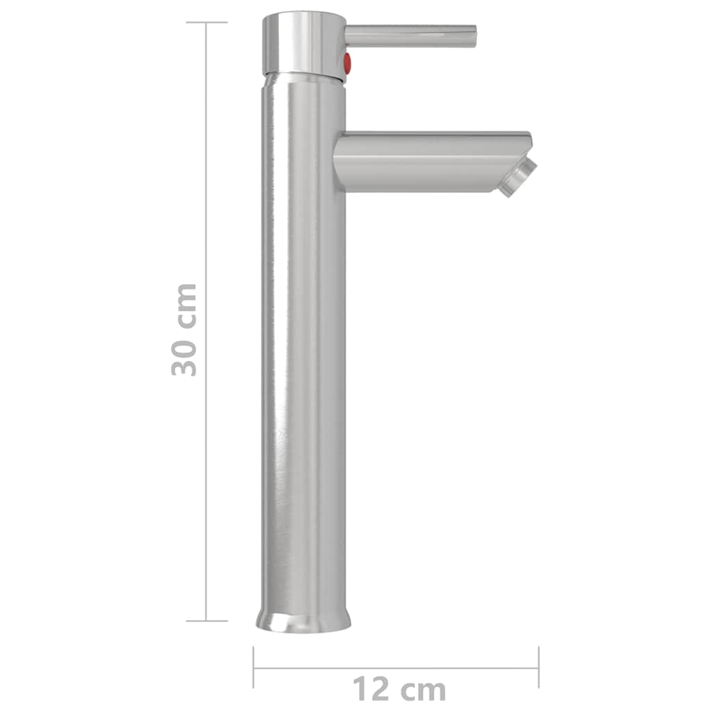 149091 vidaXL Bathroom Mixer Tap Silver 12x30 cm