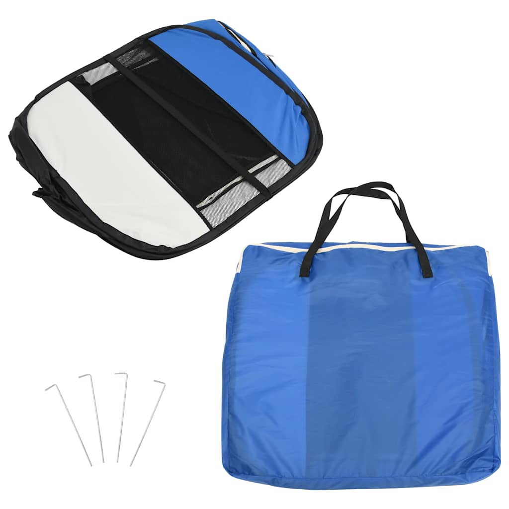 171016 vidaXL Foldable Dog Playpen with Carrying Bag Blue 145x145x61 cm