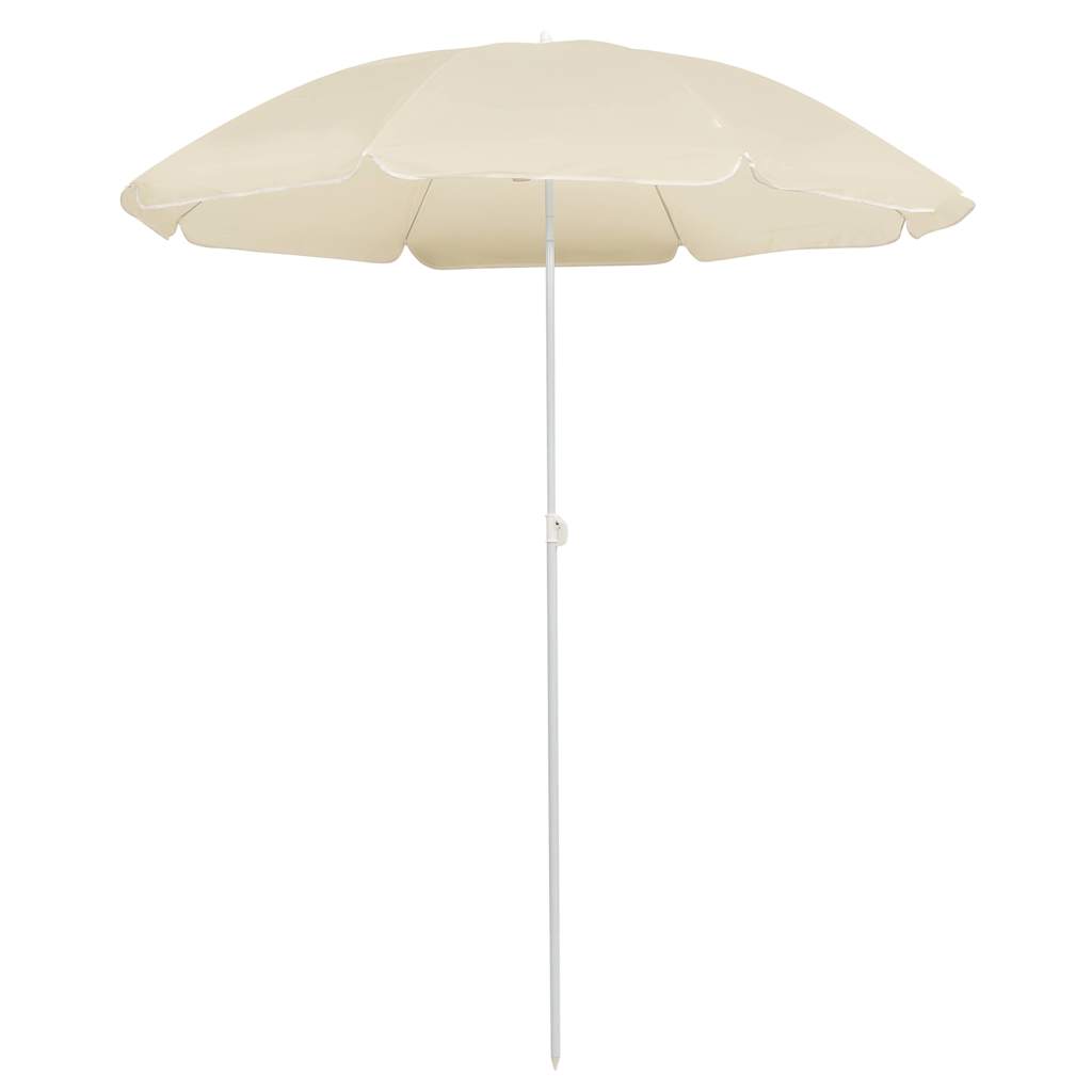 315537 vidaXL Garden Parasol with Steel Pole Sand 180 cm
