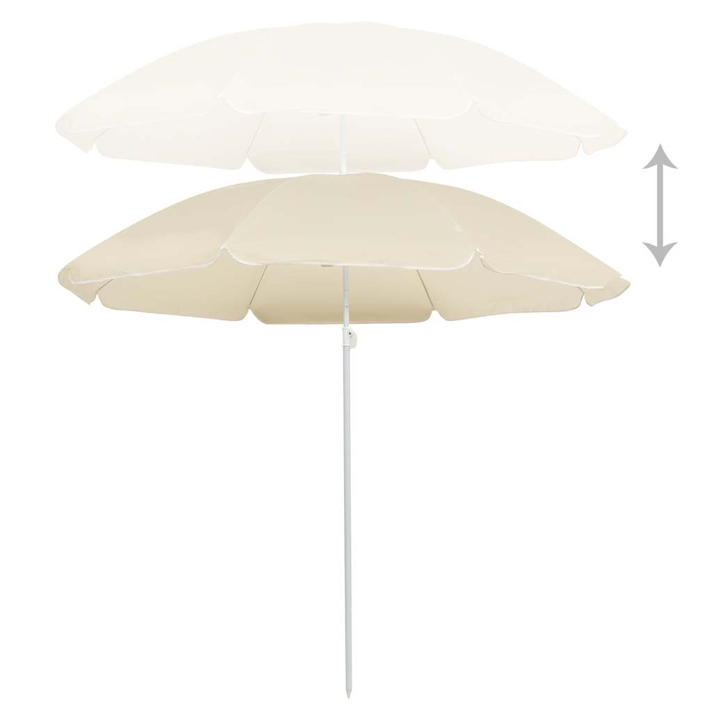 315537 vidaXL Garden Parasol with Steel Pole Sand 180 cm