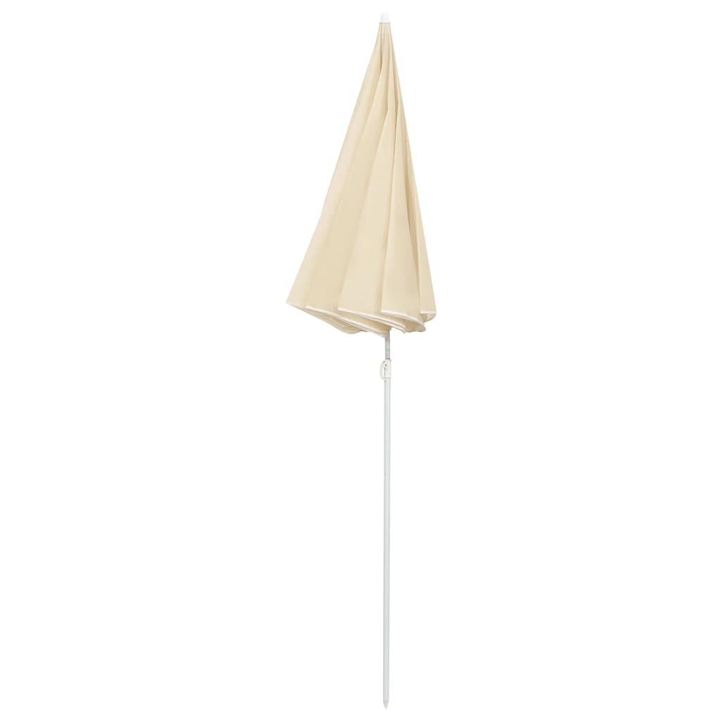 315537 vidaXL Garden Parasol with Steel Pole Sand 180 cm